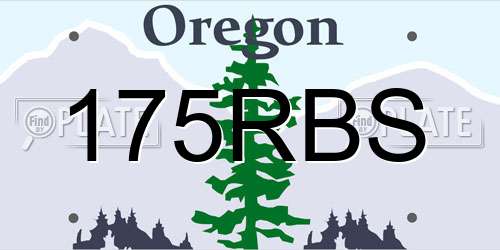 175RBS Oregon License Plate