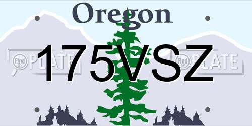 175VSZ Oregon License Plate