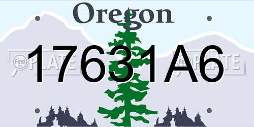 17631A6 Oregon License Plate