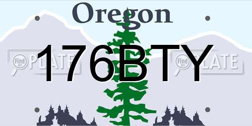176BTY Oregon License Plate