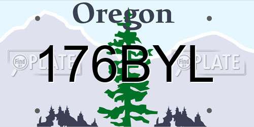 176BYL Oregon License Plate