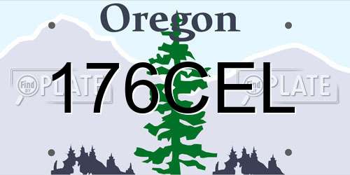 176CEL Oregon License Plate