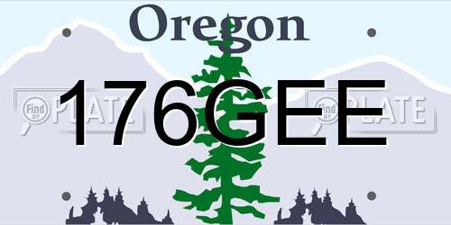 176GEE Oregon License Plate