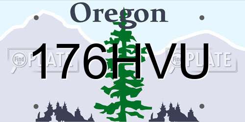 176HVU Oregon License Plate