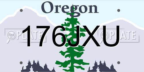 176JXU Oregon License Plate