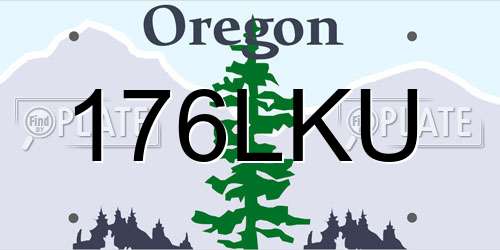 176LKU Oregon License Plate