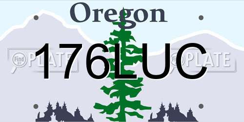176LUC Oregon License Plate