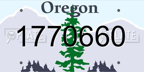 1770660 Oregon License Plate
