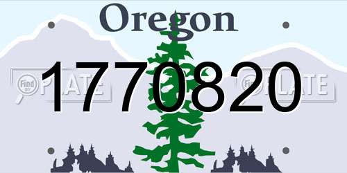 1770820 Oregon License Plate