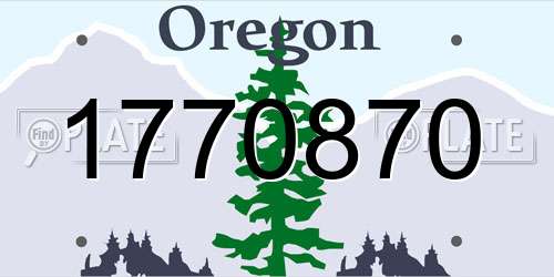 1770870 Oregon License Plate
