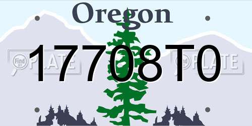 17708T0 Oregon License Plate