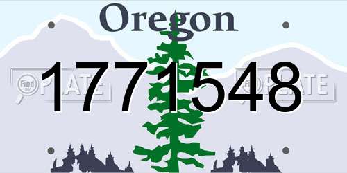 1771548 Oregon License Plate