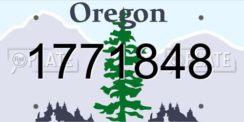 1771848 Oregon License Plate