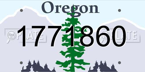 1771860 Oregon License Plate