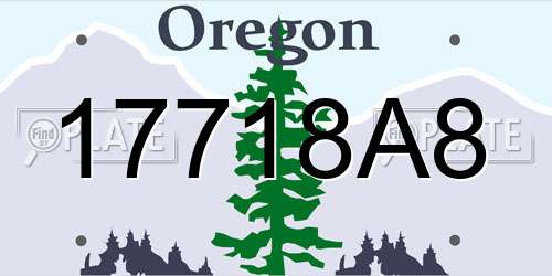 17718A8 Oregon License Plate