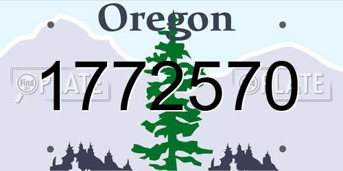 1772570 Oregon License Plate