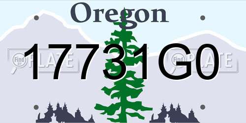 17731G0 Oregon License Plate