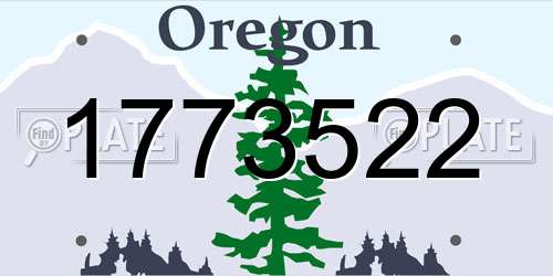 1773522 Oregon License Plate
