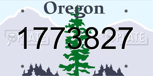 1773827 Oregon License Plate