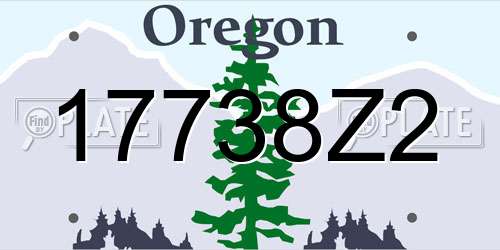 17738Z2 Oregon License Plate