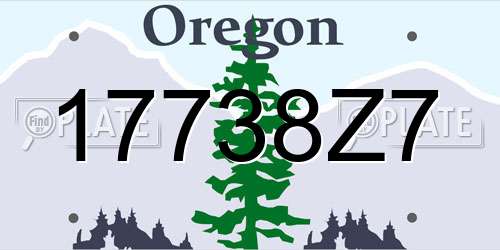 17738Z7 Oregon License Plate