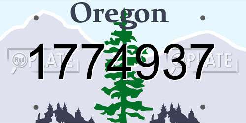 1774937 Oregon License Plate