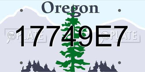 17749E7 Oregon License Plate