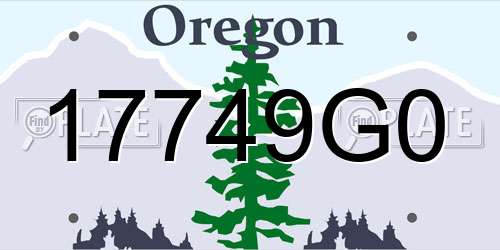 17749G0 Oregon License Plate