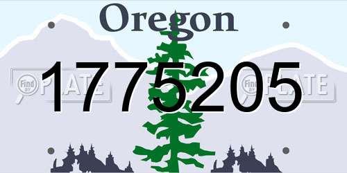 1775205 Oregon License Plate