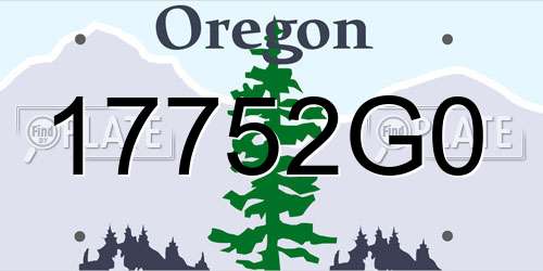 17752G0 Oregon License Plate