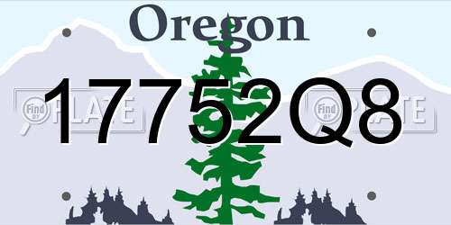 17752Q8 Oregon License Plate