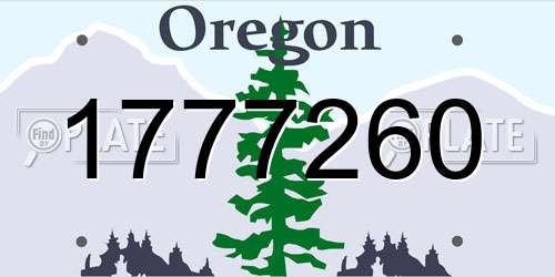 1777260 Oregon License Plate