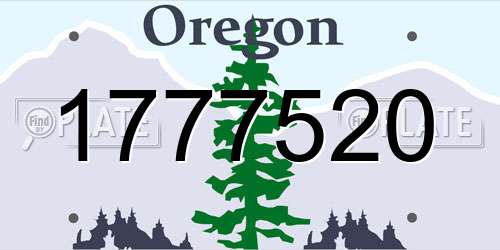 1777520 Oregon License Plate