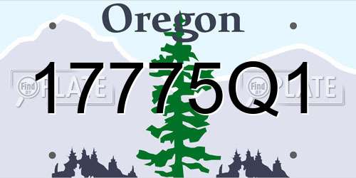 17775Q1 Oregon License Plate
