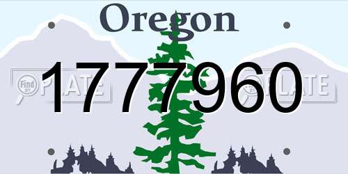 1777960 Oregon License Plate