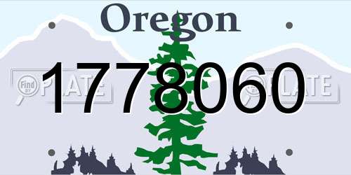 1778060 Oregon License Plate