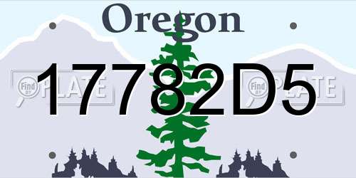 17782D5 Oregon License Plate