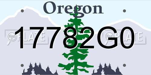 17782G0 Oregon License Plate