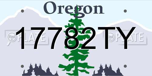 17782TY Oregon License Plate