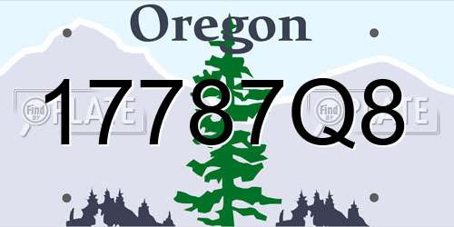 17787Q8 Oregon License Plate