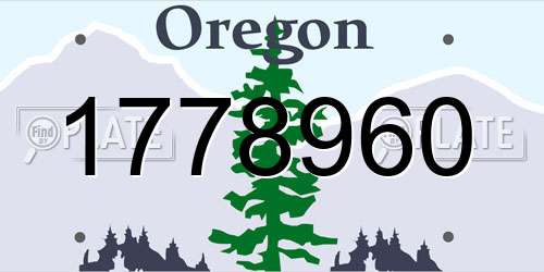 1778960 Oregon License Plate