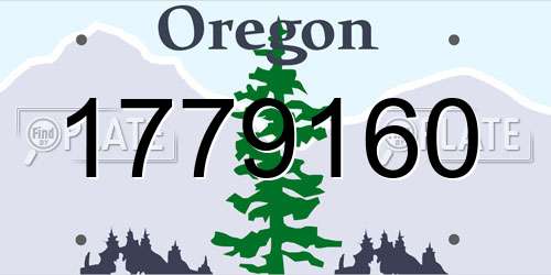 1779160 Oregon License Plate