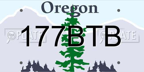 177BTB Oregon License Plate