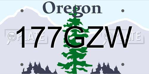 177GZW Oregon License Plate