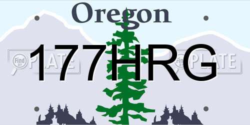 177HRG Oregon License Plate