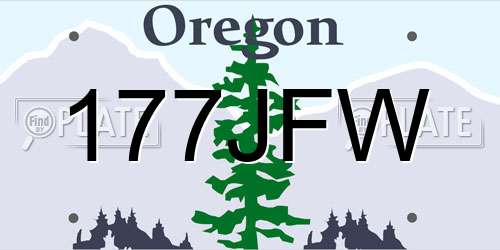 177JFW Oregon License Plate