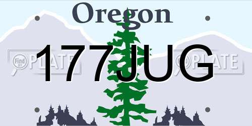 177JUG Oregon License Plate