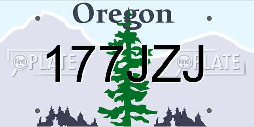 177JZJ Oregon License Plate