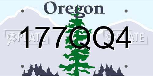 177QQ4 Oregon License Plate