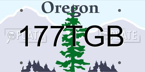 177TGB Oregon License Plate